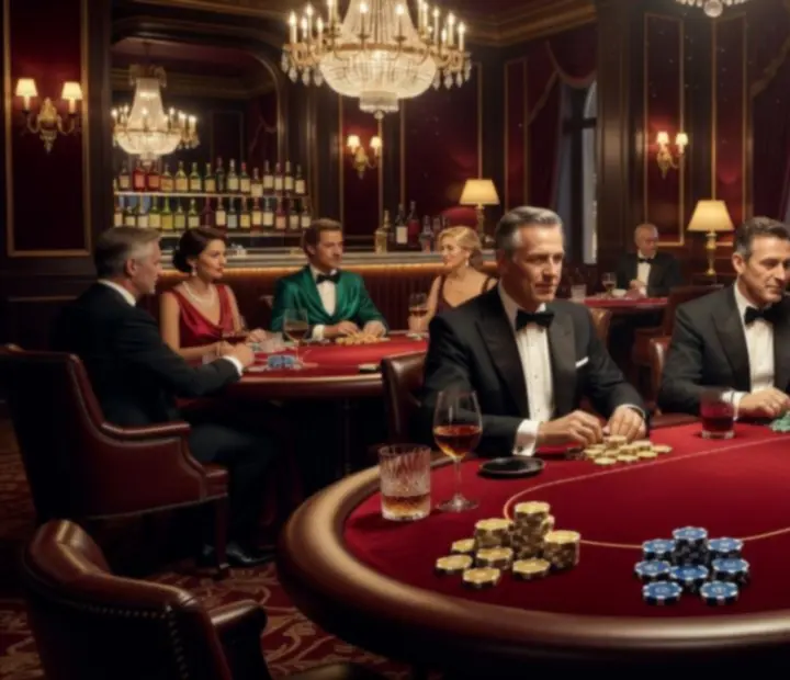 Salon de poker élégant avec table dressée et ambiance feutrée
